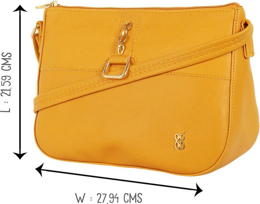 Baggit Ashlyn Yellow Solid Medium Sling Handbag