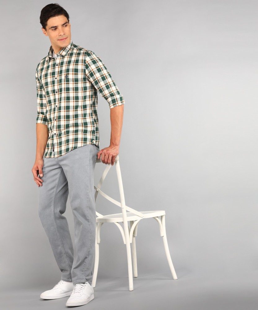 Buy Men Grey Check Slim Fit Formal Trousers Online  628397  Peter England
