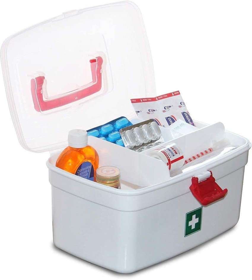 Milton Medical Box, First Aid Empty Medicine Storage Box | Organizer |  Attached Handle | Family Emergency Kit | Detachable Tray | Easily  Accessible