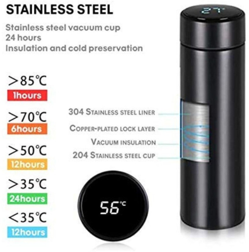 Smart Insulated Mug Stainless Steel Vacuum Cup Thermos Bottle LED Display  500ml