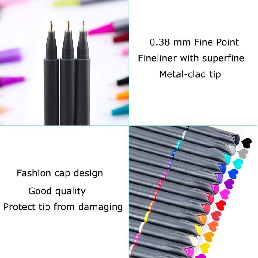 FABER-CASTELL 6598 Child Safe food grade Superfine ink Nib Sketch  Pens with Washable Ink 