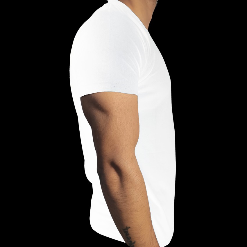 Cotton DTF Printed White Round Neck T Shirt