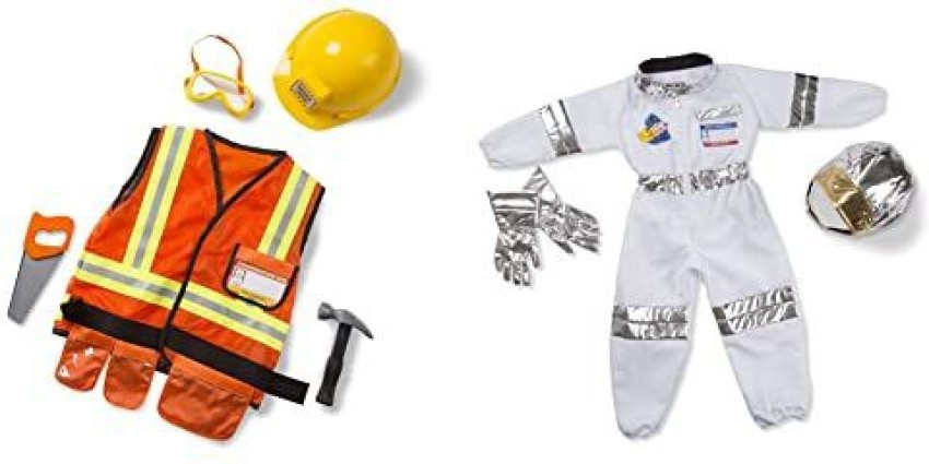 Melissa & Doug Construction Worker Role Play Costume Dress-Up Set (6 pcs)