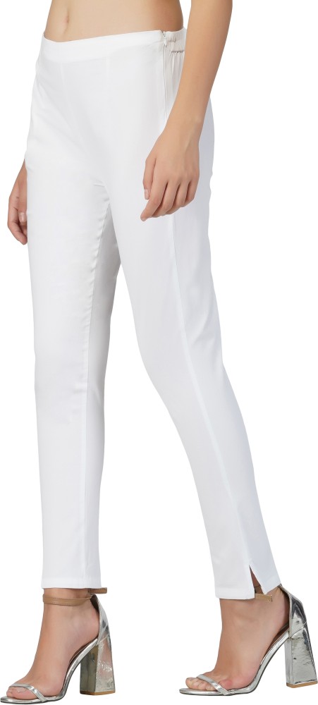 Buy NineX Mens Regular Fit Paper Cotton Formal Trousers Color Wheat 28  White at Amazonin