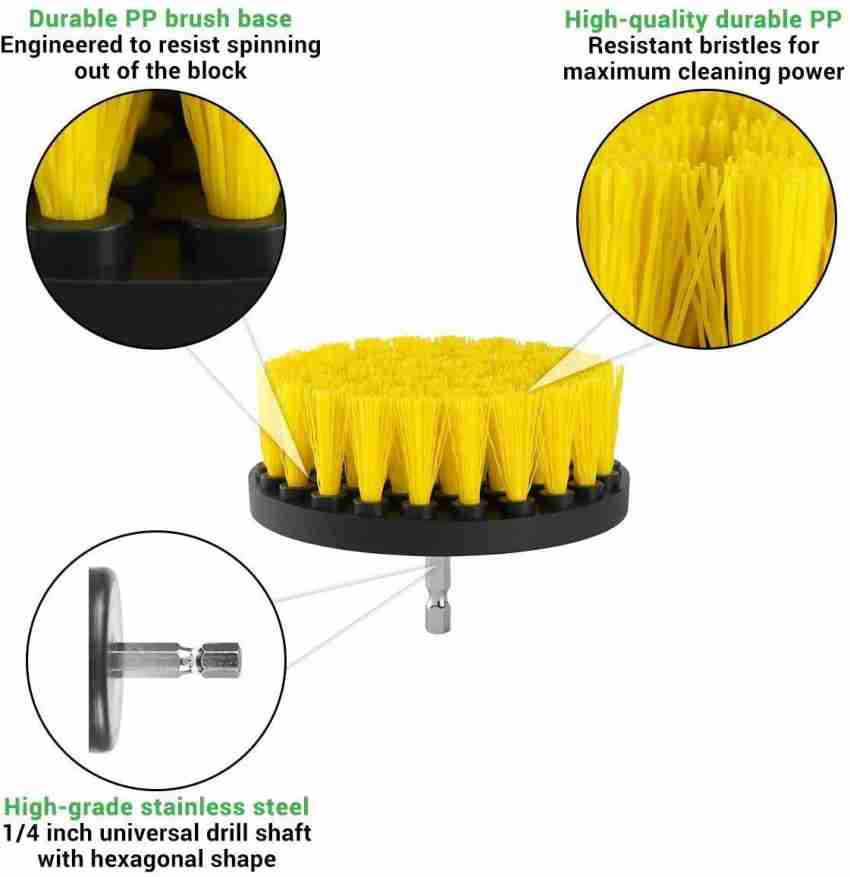 Yellow Corner Brush - Medium Bristles - Cone Shaped - Bathroom Cleaning |  C-S-Y-QC-DB