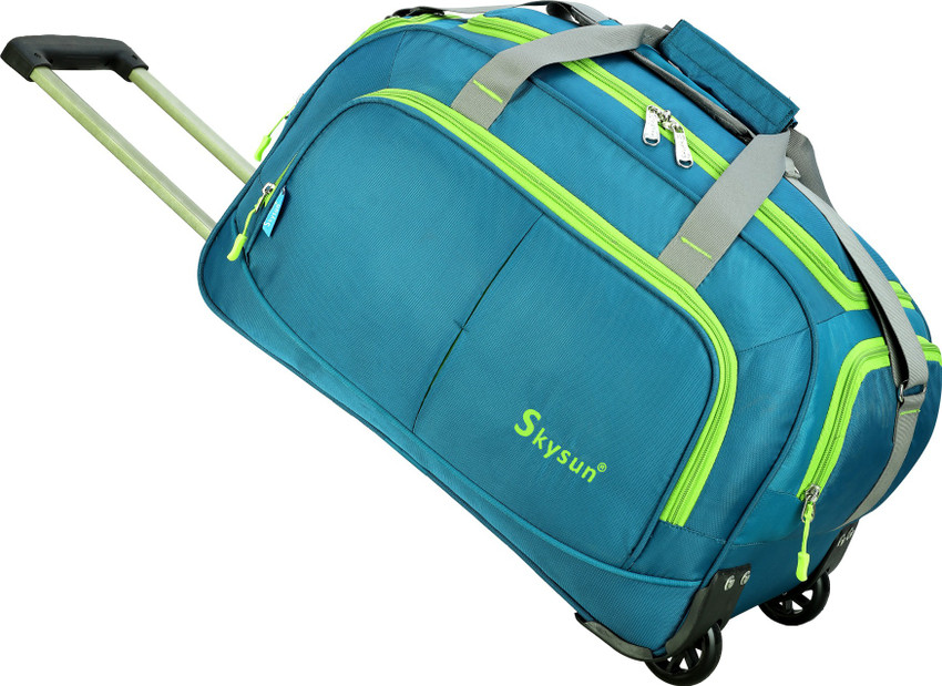 Skysun Travel 20 Inch Duffel Trolley Bag With Wheels Green Duffel