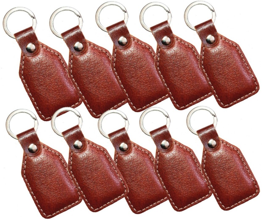 Genuine Leather Keychain Wallets Men Women Solid Color Zipper Car