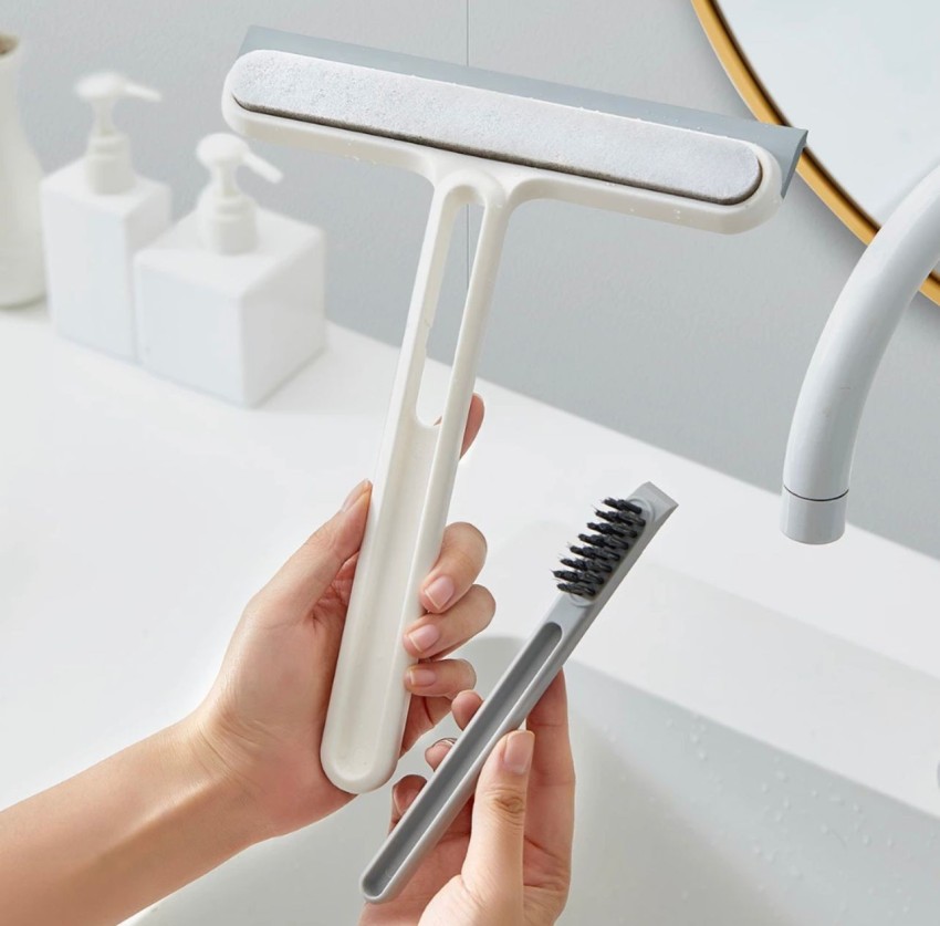 Double-sided Bathroom Cleaning Tool, Mirror Cleaning Brush, Window