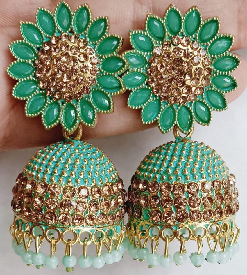Flipkartcom  Buy subhart traditional or antique gold plated rubi jhumki  earrings for women and girls Beads Alloy Jhumki Earring Online at Best  Prices in India