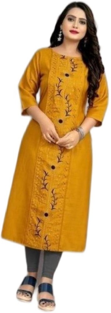 80% OFF on SUKTI Women Embroidered Anarkali Kurta(Yellow) on Flipkart |  PaisaWapas.com