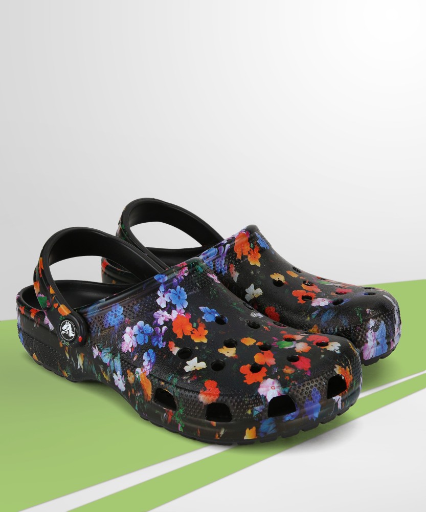 floral print crocs