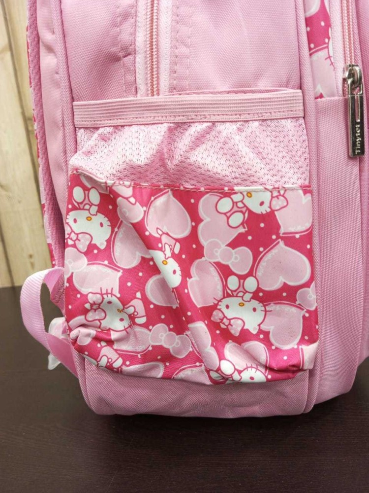 Sanrio Hello Kitty School Backpack 16" Black Canvas Pink GIRLS Large  Bag New