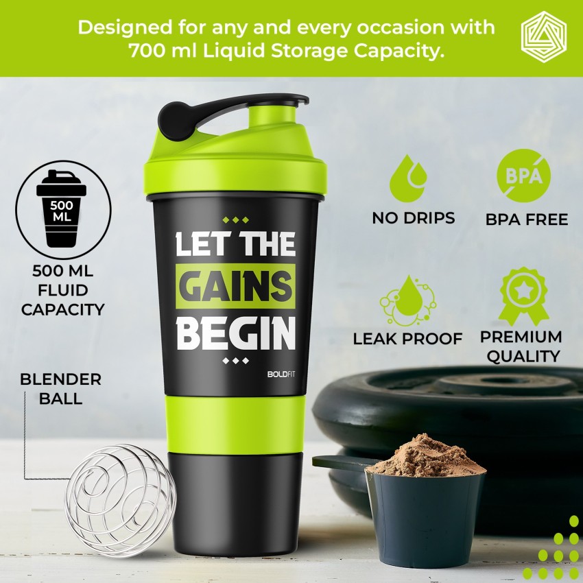 idiom 700ML PROTEIN SHAKER BOTTLE WITH POWDER STORAGE 3