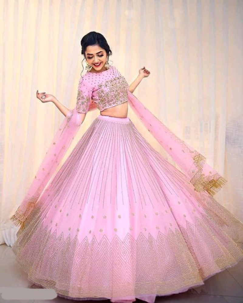Buy Vinay Fashion Embroidered Fashion Georgette Pink Sarees Online @ Best  Price In India | Flipkart.com