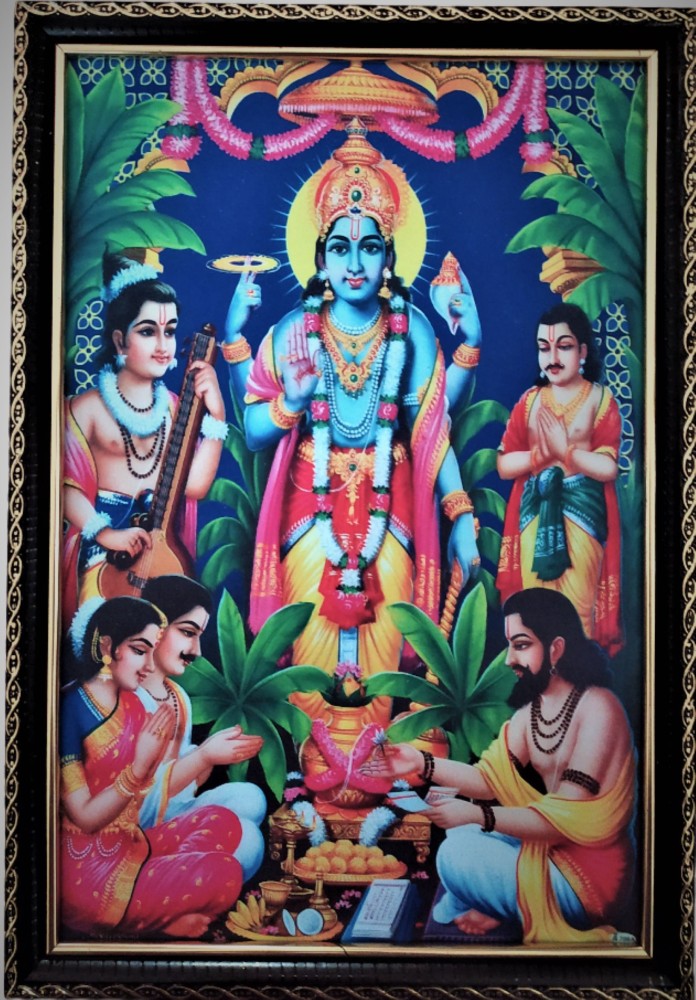 SujArta Satyanarayana Swamy Photo, (Medium Size) 13*9 Inch, 6 mm Board, Vinyl Print Religious Frame Price in India - Buy SujArta Satyanarayana Swamy Photo, (Medium 13*9 Inch, 6 mm Board, Vinyl