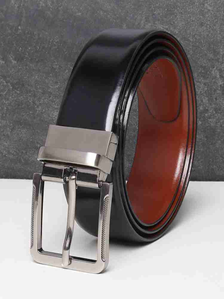 LOUIS STITCH Men Reversible Belt with Tang-Buckle Closure For Men (Silver, 36)