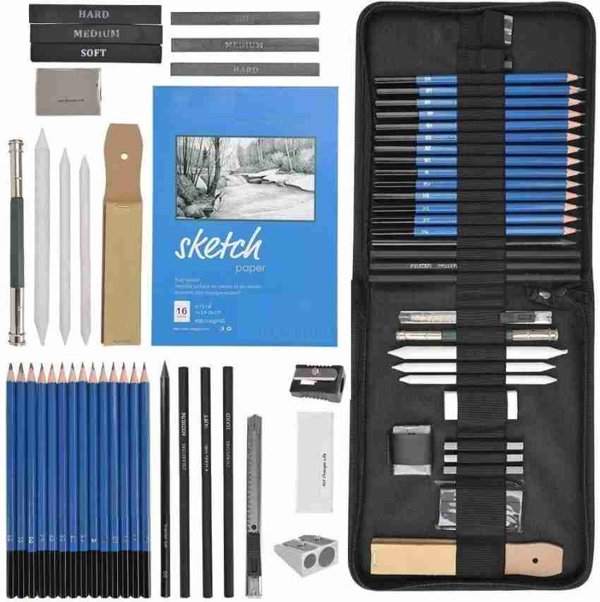 Corslet 35 Pcs Art Sketching Kit Graphite Charcoal Drawing Pencil Set for  Artist Kit Painting Shading