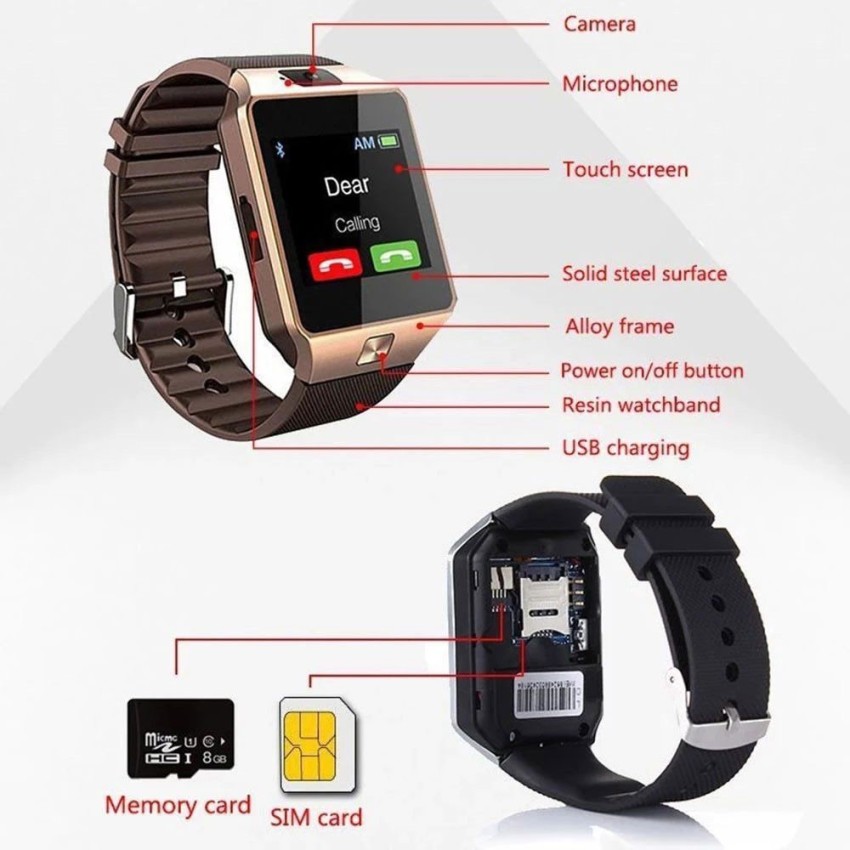 TECHEL DZ09 Bluetooth Smartwatch with Sim Card Slot callinng Function N98 Smartwatch in India - Buy TECHEL DZ09 Bluetooth Smartwatch with Sim Card Slot callinng Function N98 Smartwatch online at