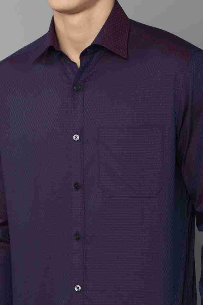 Louis Philippe Blue Purple Check Cotton Men's Long Sleeve Shirt Size 40 CM  (16)