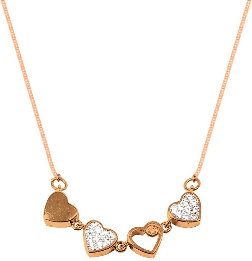 Buy MEBELLA Four leaf clover heart Rose Gold necklace both side magnetic  heart pendant for women and girls at