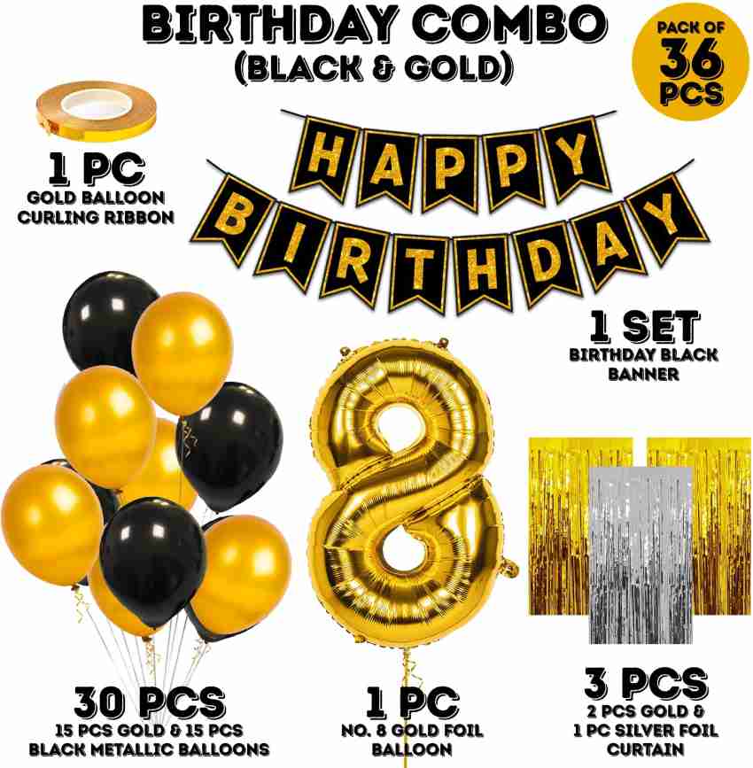 Buy Fanex 7th Gold Number Foil Balloon & Red Happy Birthday Banner & 30  Piece Red,Golden & Silver latex balloons & 4 Star Foil Balloon For Birthday  Decoration Items For Birthday Party (