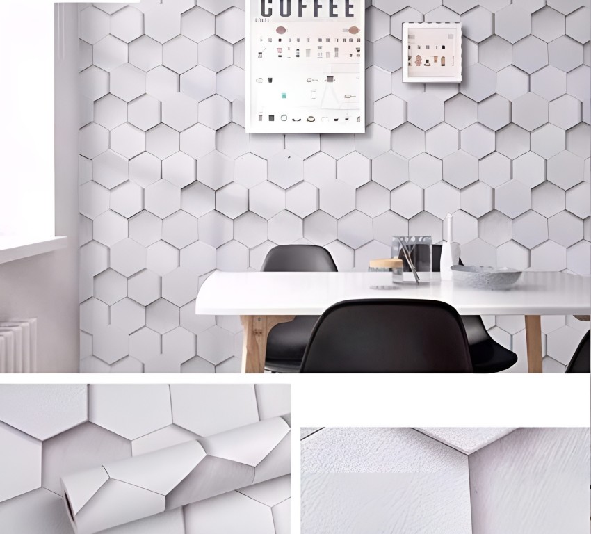 PVC Modern Marble Tile Design 3D Wallpaper