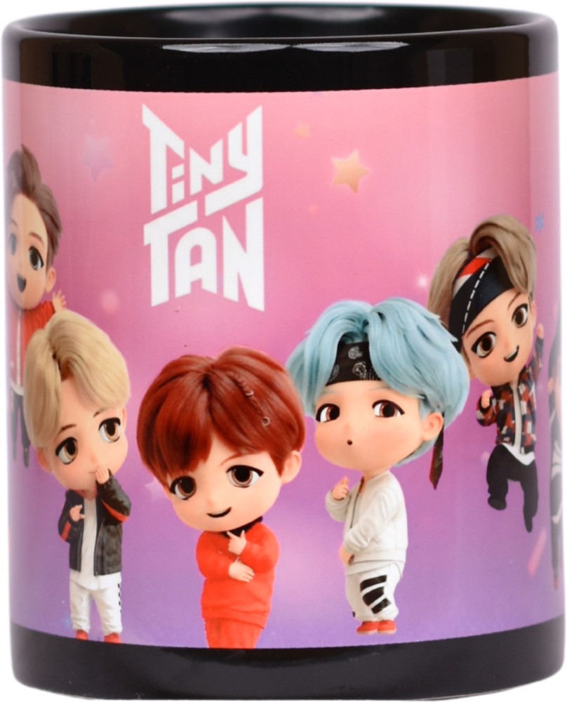 OFFO White Ceramic K Pop BTS Tiny Tan Cartoon Sweet Gift & Great ...