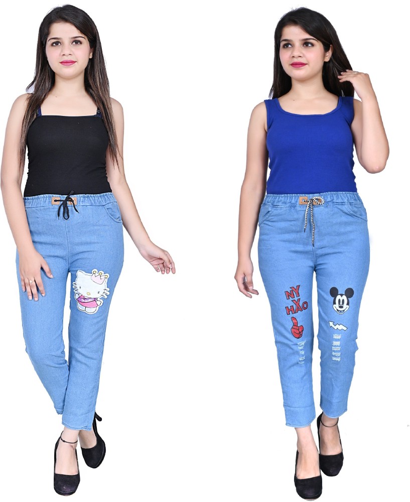 GLAMHOOD Jogger Fit Girls Light Blue Jeans - Buy GLAMHOOD Jogger Fit Girls  Light Blue Jeans Online at Best Prices in India
