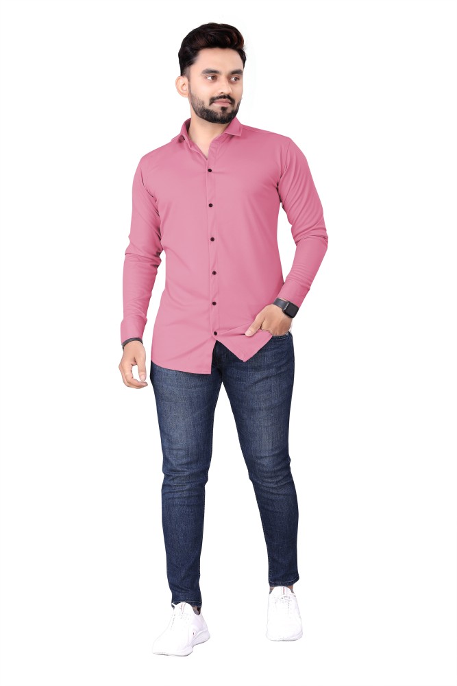 Buy Plus91 Men Solid Casual Pink Shirt Online at Best Prices in