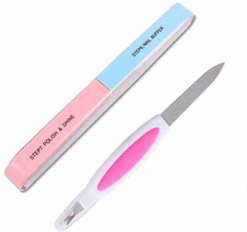 Combo of 2 Seven-Sided Nail Buffers/Filers for Manicure (Random