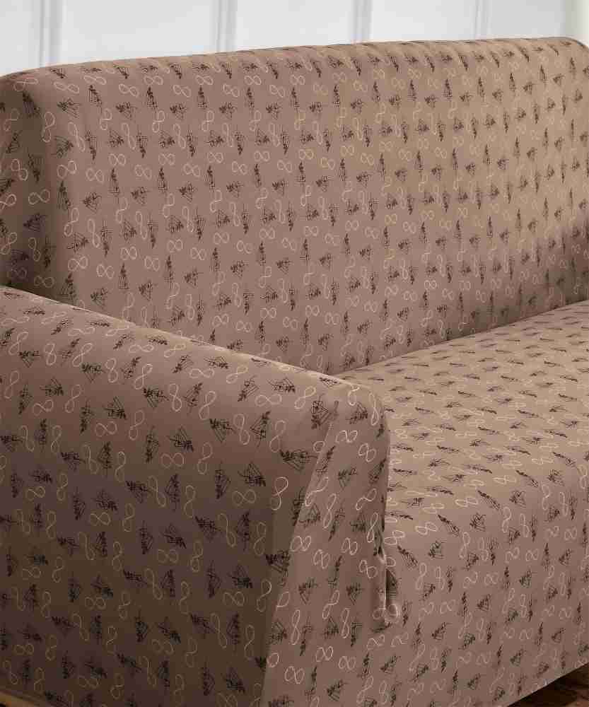 Homesajja Homesajja Printed Spandex Elastic Sofa cover For 3 Seater A Big  Elasticity, Protective, Flexible Stretch & Polyester Slipcover, Dimensions: 185 cm-230 cm (Width), color -: BROWN -1Pcs