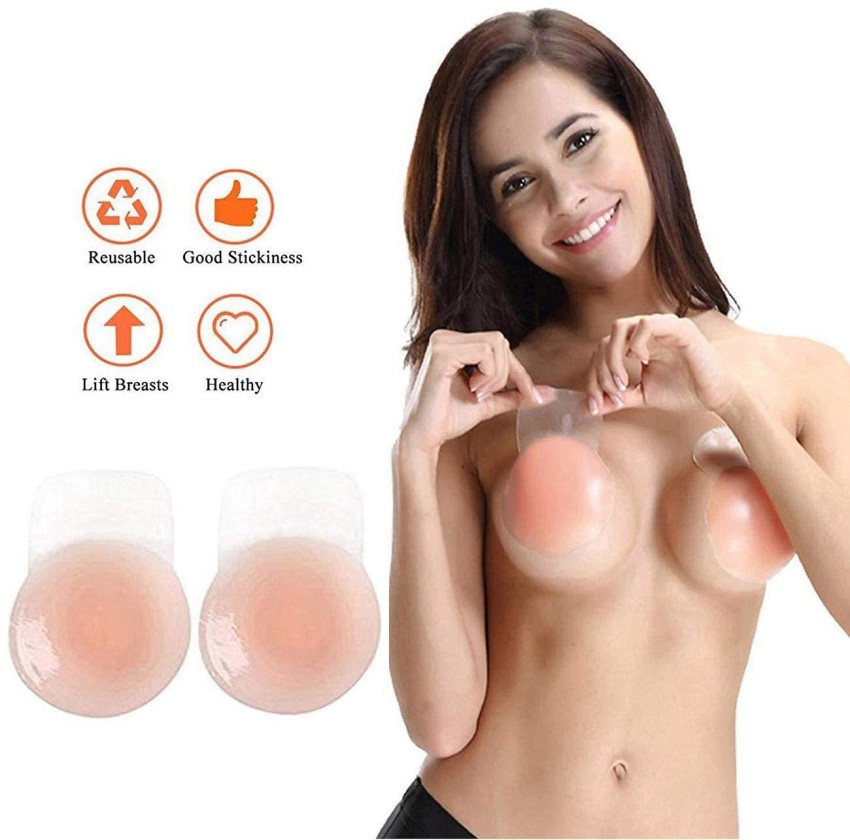 TRK IMPEX Adhesive Reusable Nipple Pads, Silicone Nipple Cover Bra