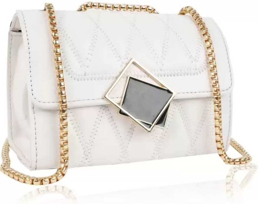 YOYOWING White Sling Bag Stylish Fancy Design Shoulder Chain Strap Crossbody  Slingbag For Women White - Price in India