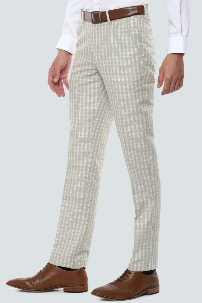 Buy LOUIS PHILIPPE SPORTS Natural Mens Comfortable Tapered Fit Check  Trousers  Shoppers Stop