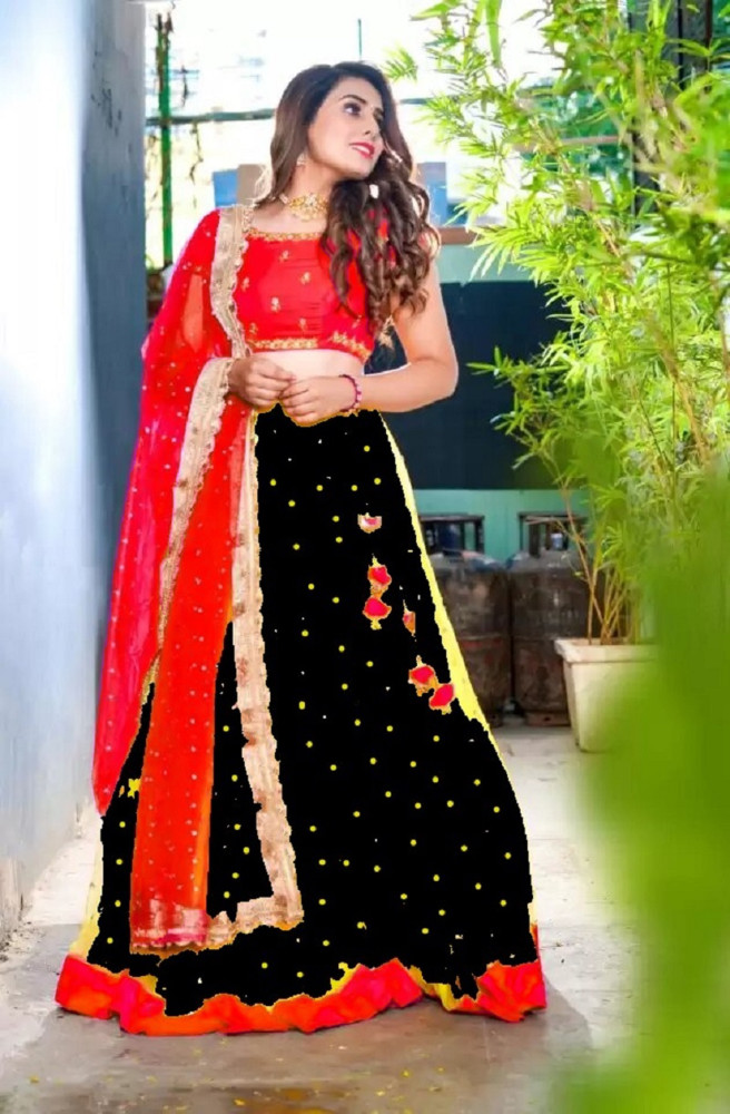 Details more than 81 black and red lehenga choli best POPPY