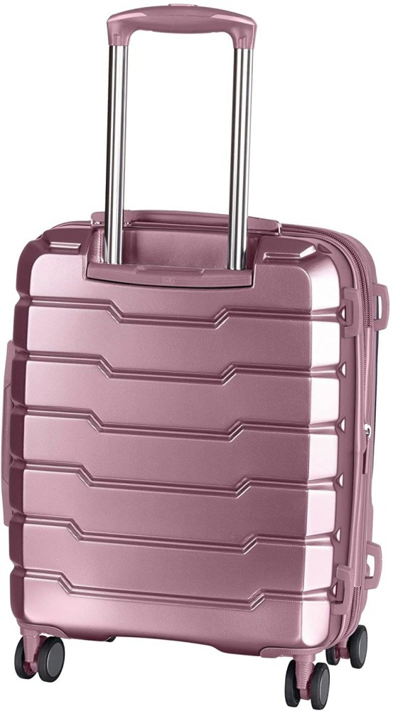 pink metallic suitcase