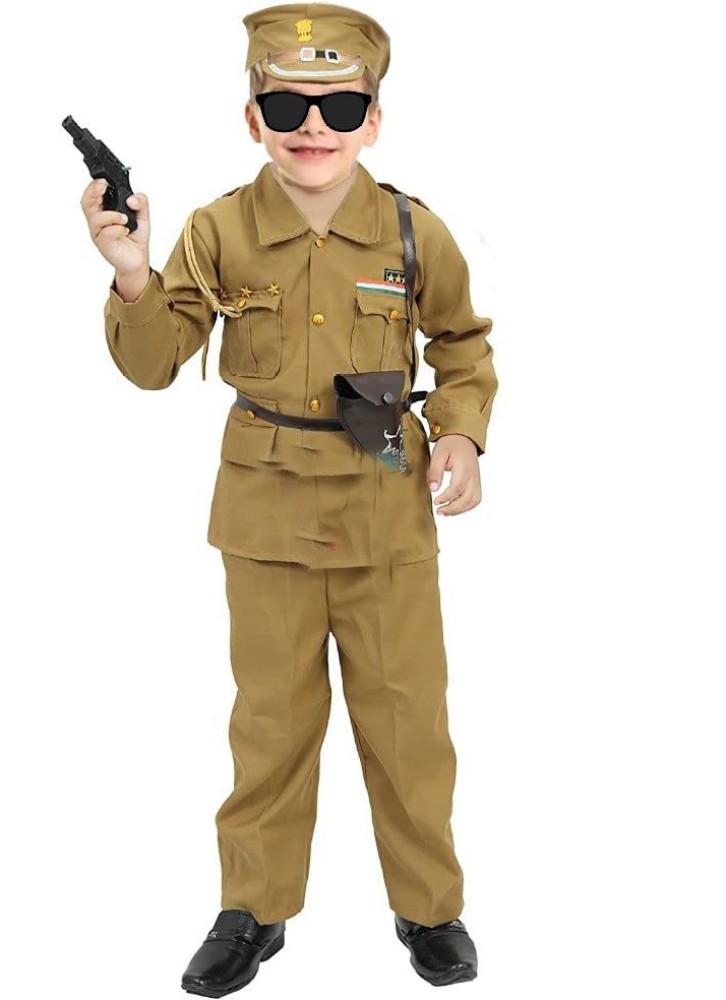 Raj Costume Army Dress for Kids, Indian Military Soldier Fancy Dress  Costume, Polyester Fabric