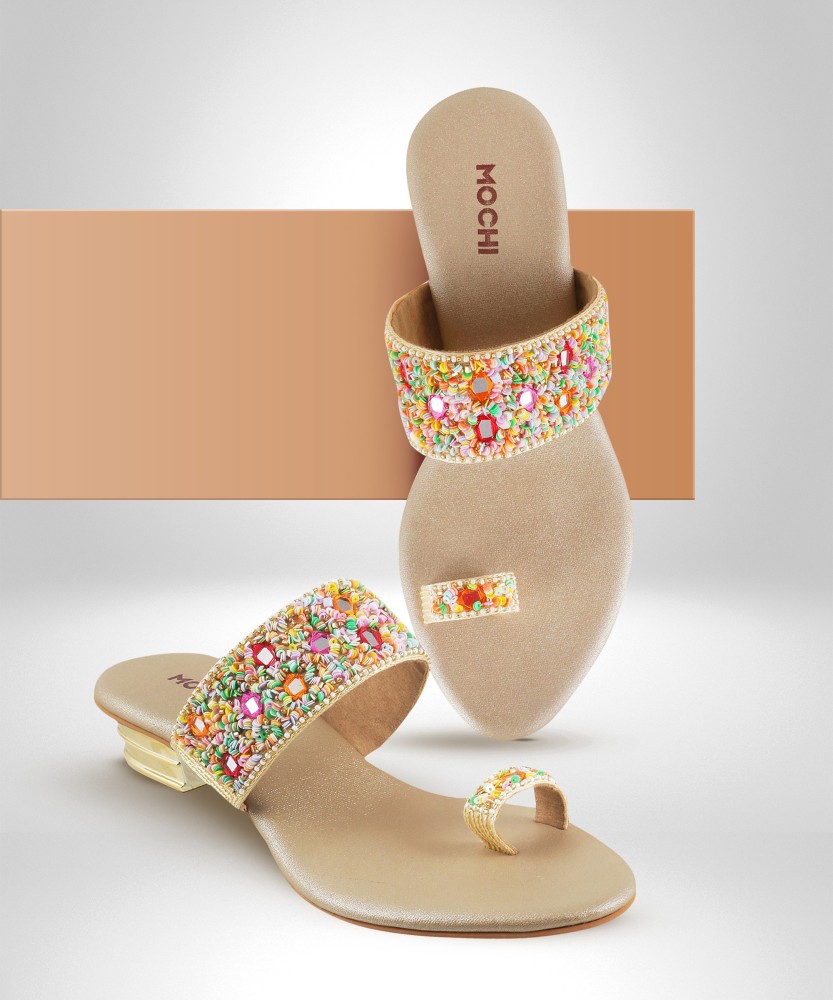 Buy Mochi Women Gold Party Sandals Online