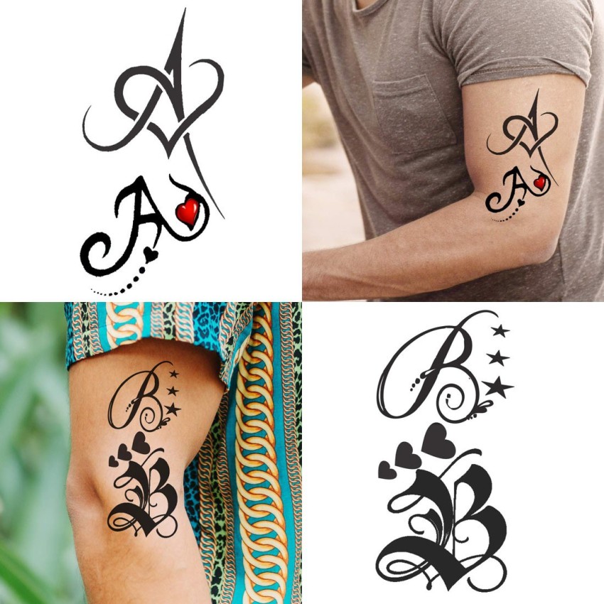 M handwriting tattoo letter design Royalty Free Vector Image