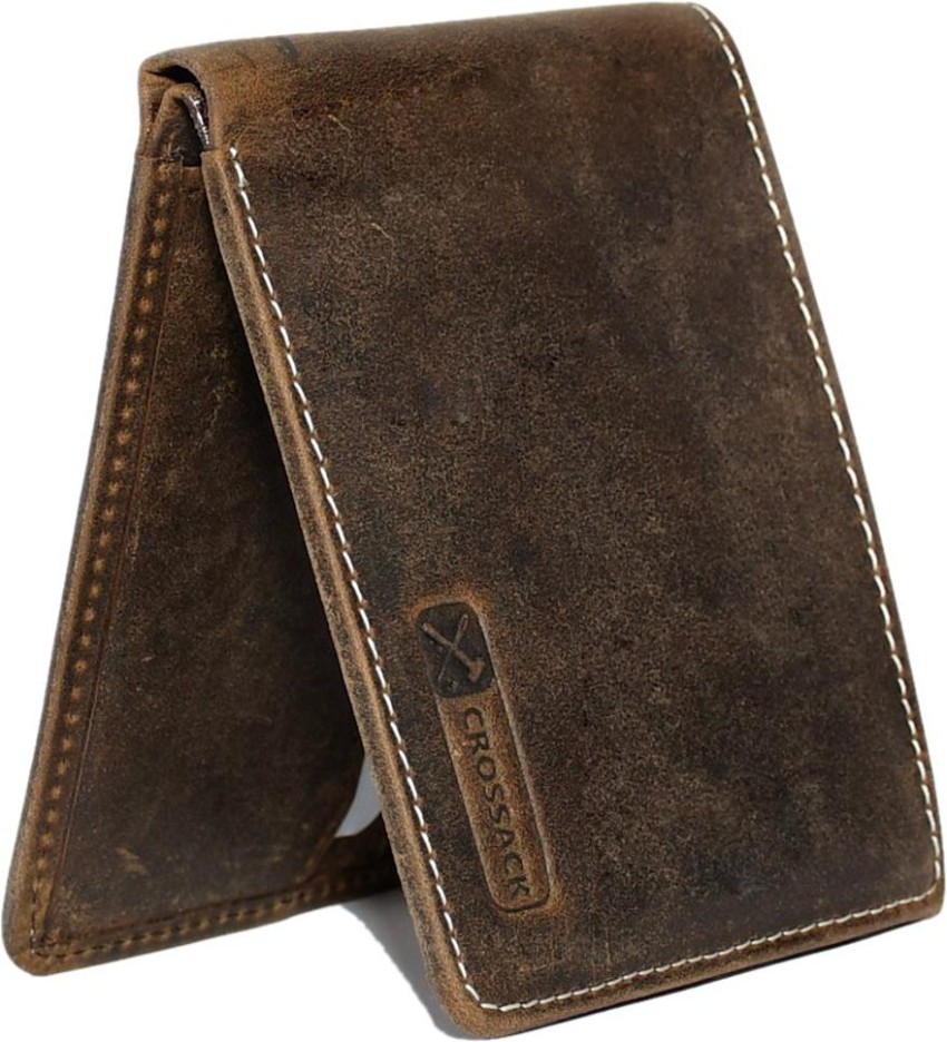 CROSSACK Men Casual, Formal, Travel, Trendy, Ethnic Brown Genuine Leather  Wallet Brown Genuine Leather Wallet - Price in India