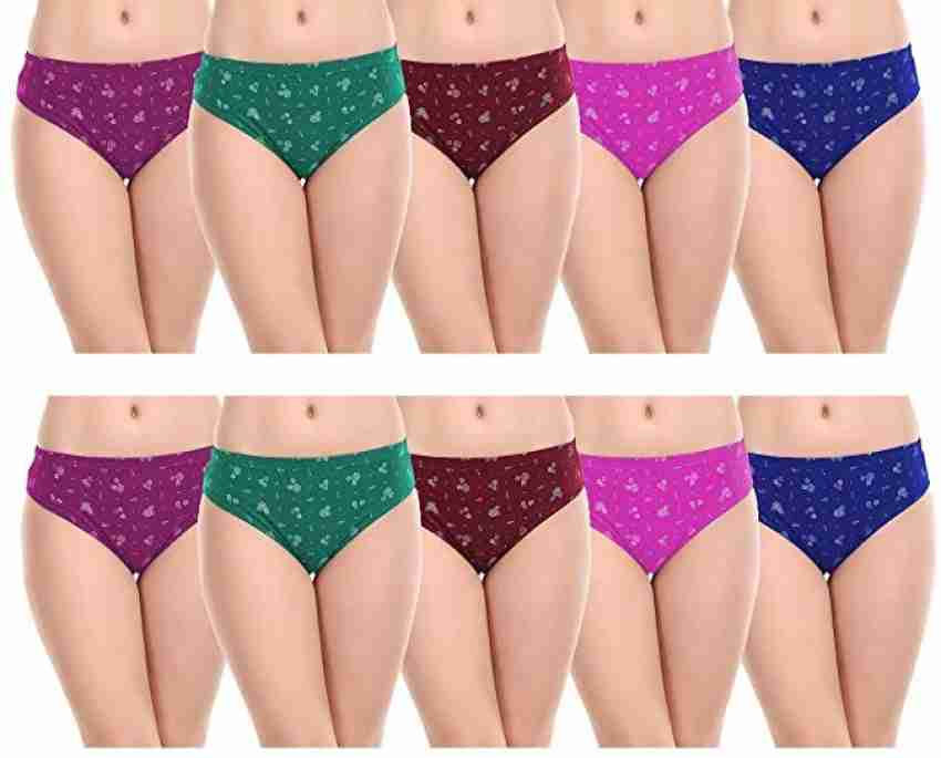 Buy Rupa Women's Cotton Hipster Panties (Pack of 10) (Printed P10