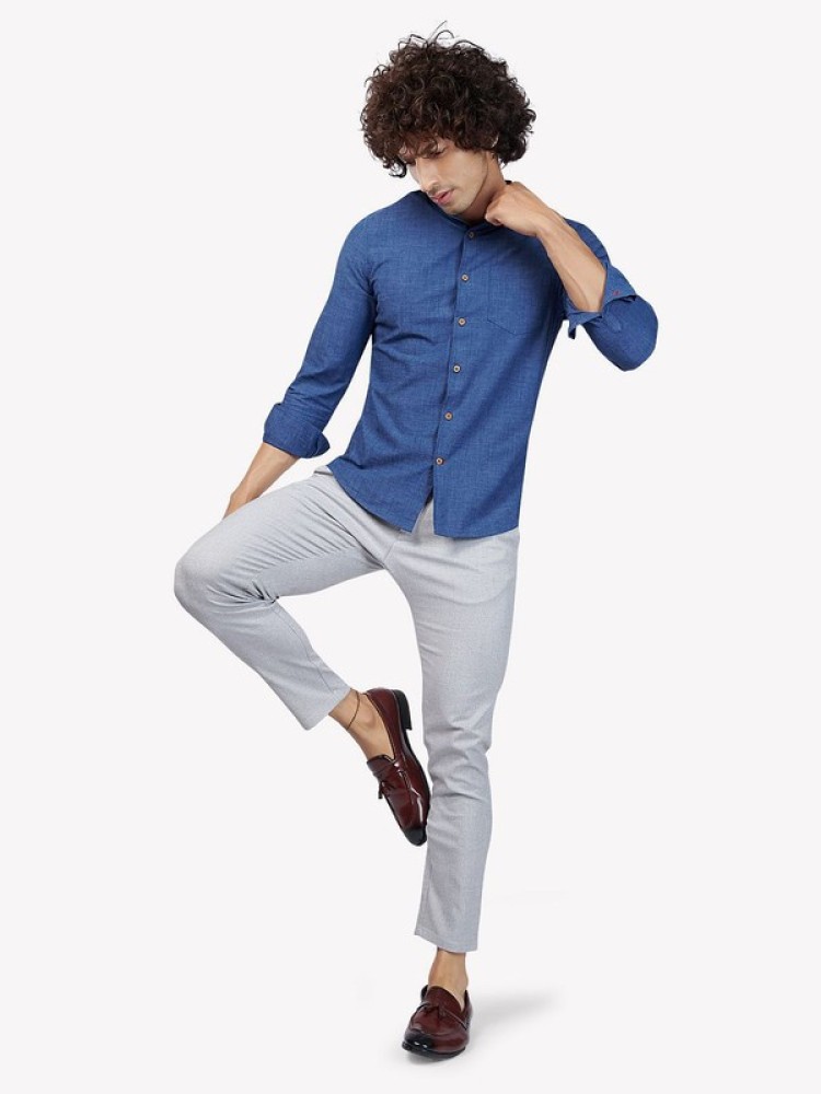 Casual blue shirt on sale combination