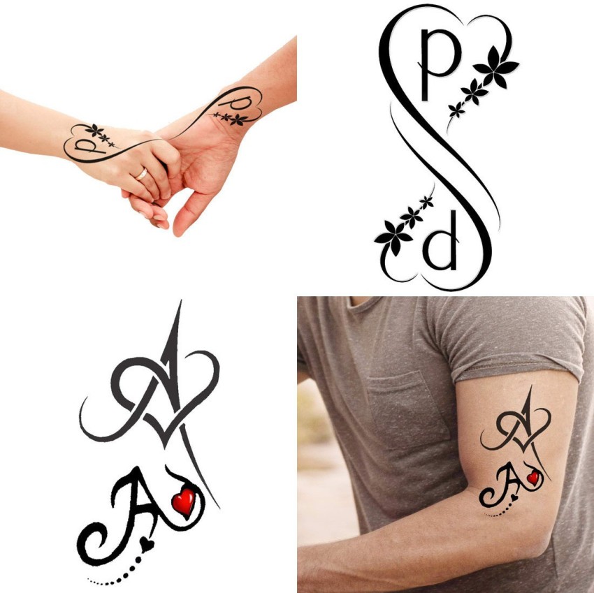 E Name Tattoo, Alphabet Tattoo Temporary Tattoo