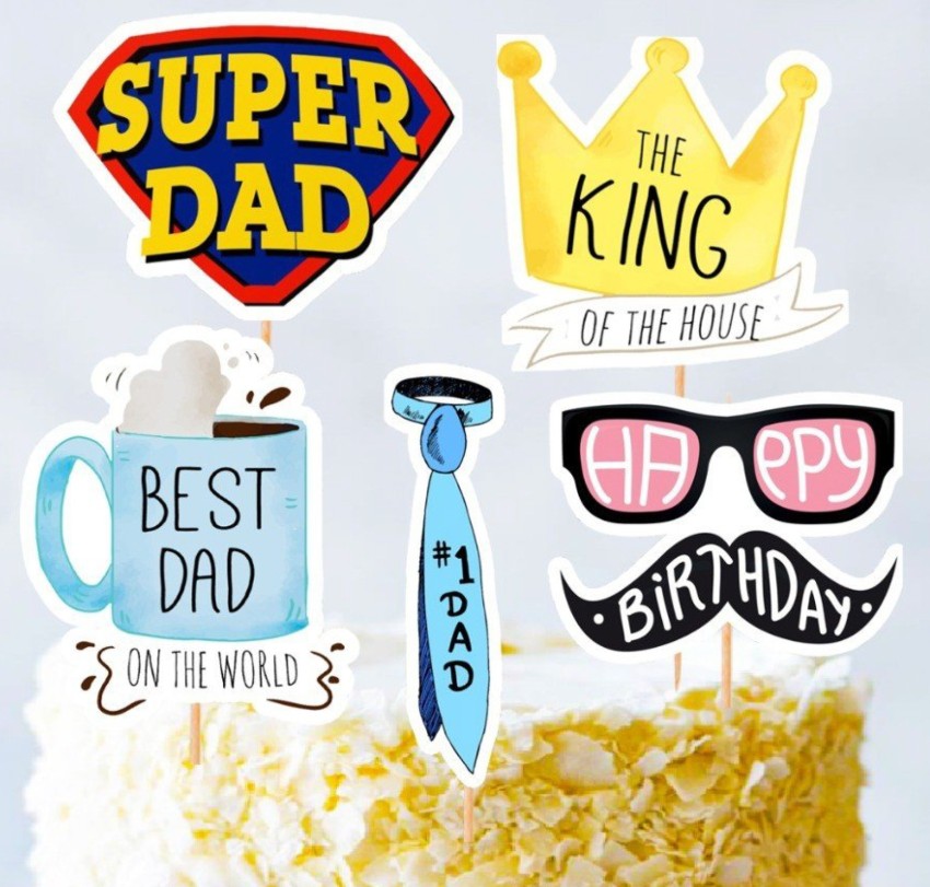 Cake Toppers Happy Birthday Dad Acrylic Cake Toppers Golden Toppers –  Infistyle