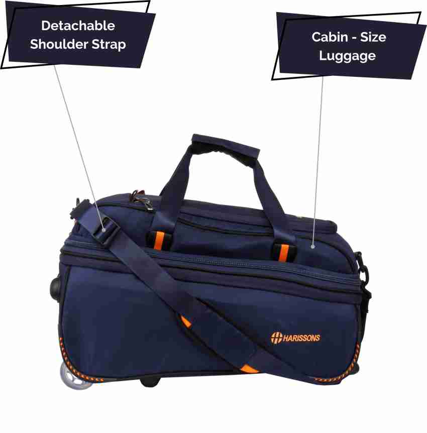 Harissons D-Lite Polyester Travel Duffel (Navy Blue and Orange)