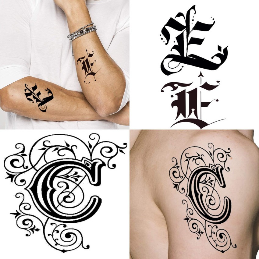 A Name Alphabet Tattoo Waterproof For Men and Women Temporary Body Tattoo