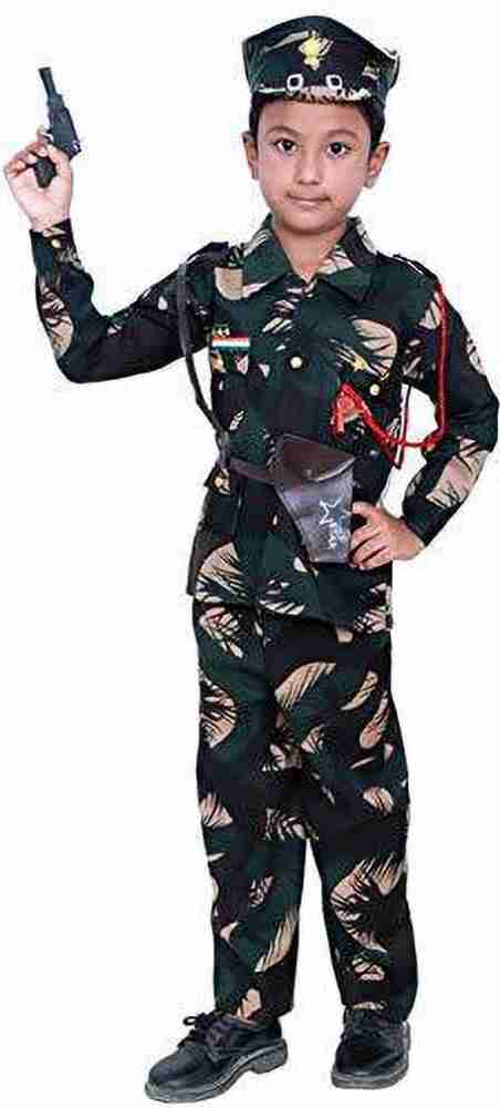 Army Dress for Kids, Polyester Fabric Indian Military Soldier