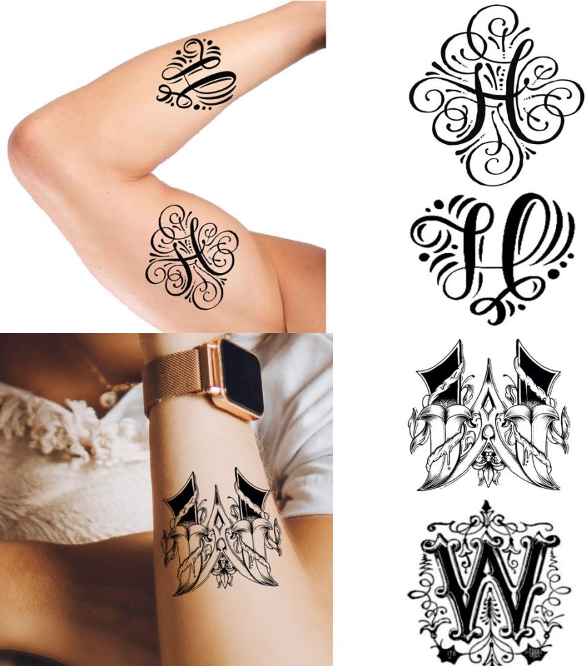 Matching H tattoos by wittybuttontattoo  Tattoogridnet
