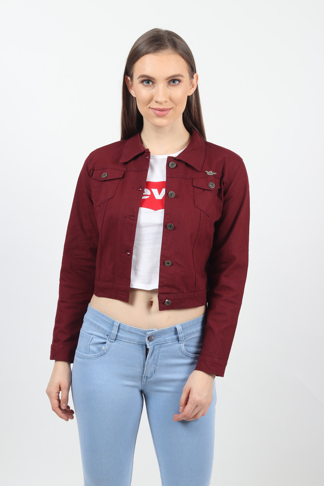 Discover 159+ maroon denim jacket womens jtcvietnam.edu.vn
