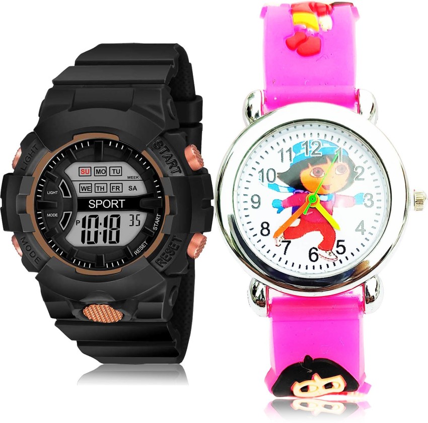 Analog digital hot sale watch combo